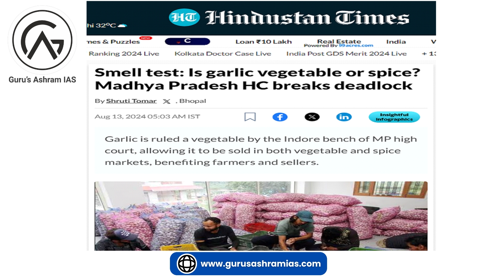 Garlic Vegetable or Spice: Madhya Pradesh High Court