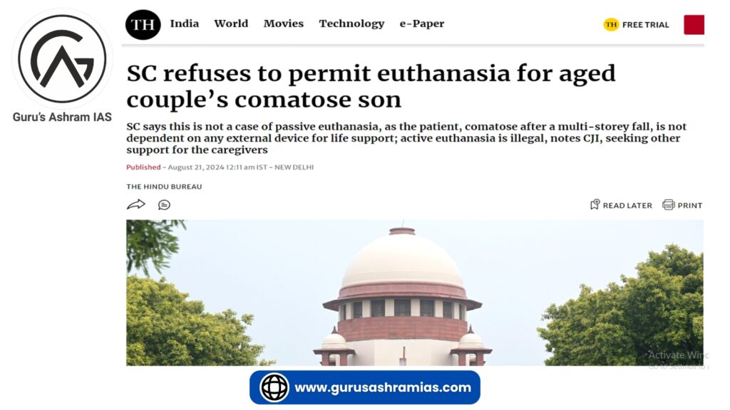 Euthanasia, Euthanasia UPSC, Types of euthanasia, Types of euthanasia UPSC, Euthanasia in India, Euthanasia in India UPSC