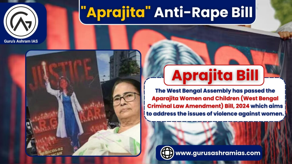 Aprajita Bill, "Aprajita" Anti-Rape Bill, Aprajita Bill, Aprajita Bill UPSC, Aprajita Anti Rape Bill, Aprajita Anti Rape Bill UPSC, Aprajita, Aprajita UPSC